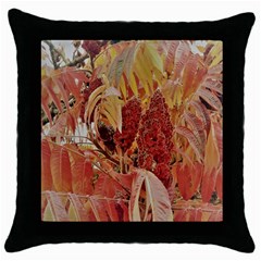 Autumn Colors Leaf Leaves Brown Red Throw Pillow Case (Black)