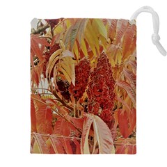 Autumn Colors Leaf Leaves Brown Red Drawstring Pouch (5xl) by yoursparklingshop