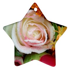 Floral Bouquet Orange Pink Rose Ornament (star) by yoursparklingshop