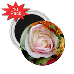 Floral Bouquet Orange Pink Rose 2 25  Magnets (10 Pack)  by yoursparklingshop