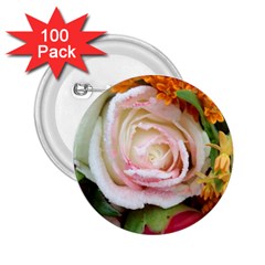 Floral Bouquet Orange Pink Rose 2 25  Buttons (100 Pack)  by yoursparklingshop