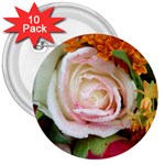 Floral Bouquet Orange Pink Rose 3  Buttons (10 pack)  Front