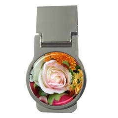 Floral Bouquet Orange Pink Rose Money Clips (round)  by yoursparklingshop