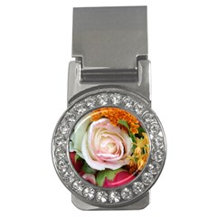 Floral Bouquet Orange Pink Rose Money Clips (cz)  by yoursparklingshop