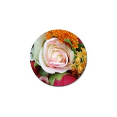 Floral Bouquet Orange Pink Rose Golf Ball Marker (10 Pack) by yoursparklingshop