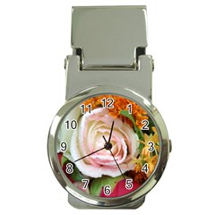 Floral Bouquet Orange Pink Rose Money Clip Watches by yoursparklingshop