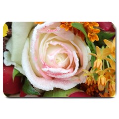 Floral Bouquet Orange Pink Rose Large Doormat  by yoursparklingshop