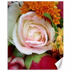 Floral Bouquet Orange Pink Rose Canvas 11  X 14  by yoursparklingshop