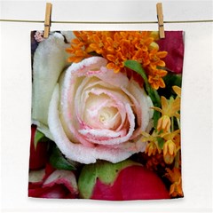 Floral Bouquet Orange Pink Rose Face Towel by yoursparklingshop