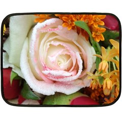 Floral Bouquet Orange Pink Rose Double Sided Fleece Blanket (mini)  by yoursparklingshop