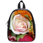 Floral Bouquet Orange Pink Rose School Bag (Small) Front