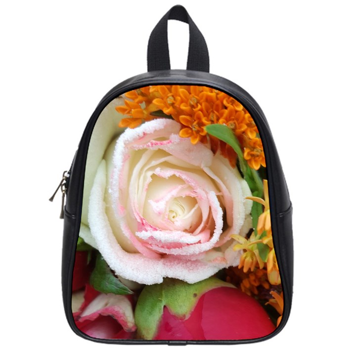 Floral Bouquet Orange Pink Rose School Bag (Small)