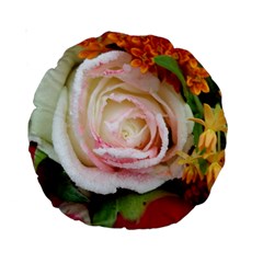 Floral Bouquet Orange Pink Rose Standard 15  Premium Round Cushions by yoursparklingshop