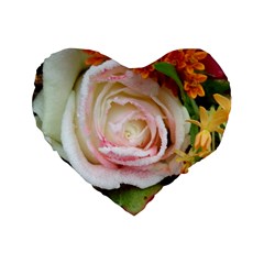 Floral Bouquet Orange Pink Rose Standard 16  Premium Heart Shape Cushions by yoursparklingshop