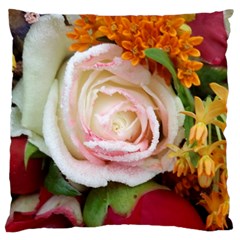 Floral Bouquet Orange Pink Rose Standard Flano Cushion Case (two Sides) by yoursparklingshop