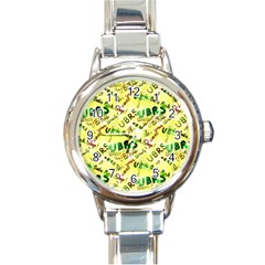 Ubrs Yellow Round Italian Charm Watch by Rokinart