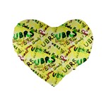 Ubrs yellow Standard 16  Premium Heart Shape Cushions Front