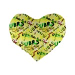 Ubrs yellow Standard 16  Premium Heart Shape Cushions Back