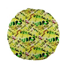 Ubrs Yellow Standard 15  Premium Flano Round Cushions by Rokinart