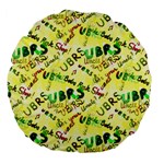 Ubrs yellow Large 18  Premium Flano Round Cushions Front