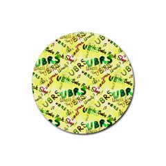 Ubrs Yellow Rubber Round Coaster (4 Pack)  by Rokinart