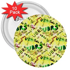 Ubrs Yellow 3  Buttons (10 Pack)  by Rokinart