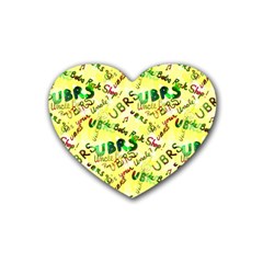 Ubrs Yellow Rubber Coaster (heart)  by Rokinart