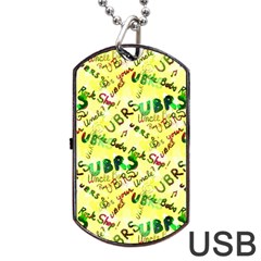 Ubrs Yellow Dog Tag Usb Flash (two Sides) by Rokinart