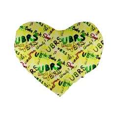 Ubrs Yellow Standard 16  Premium Heart Shape Cushions by Rokinart