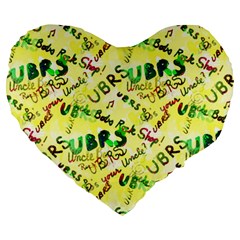 Ubrs Yellow Large 19  Premium Heart Shape Cushions by Rokinart