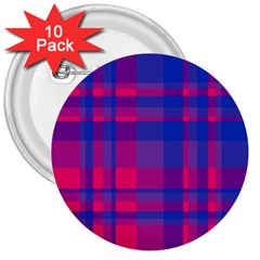 Bisexual Plaid 3  Buttons (10 Pack)  by NanaLeonti