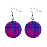 Bisexual plaid Mini Button Earrings Front