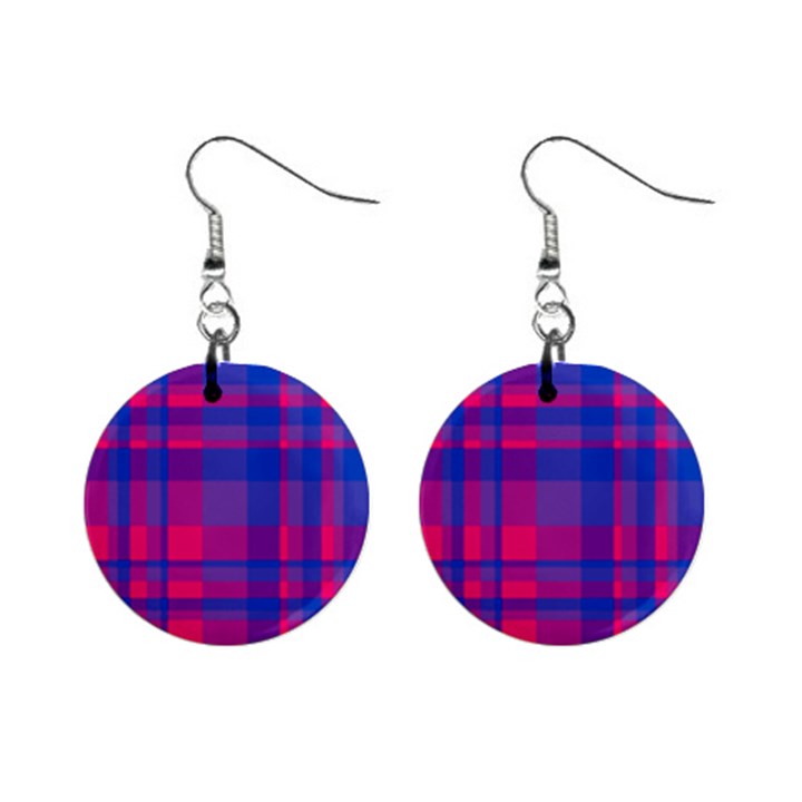 Bisexual plaid Mini Button Earrings