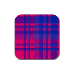 Bisexual Plaid Rubber Coaster (square)  by NanaLeonti