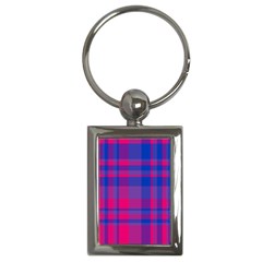 Bisexual Plaid Key Chain (rectangle)