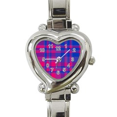 Bisexual Plaid Heart Italian Charm Watch by NanaLeonti