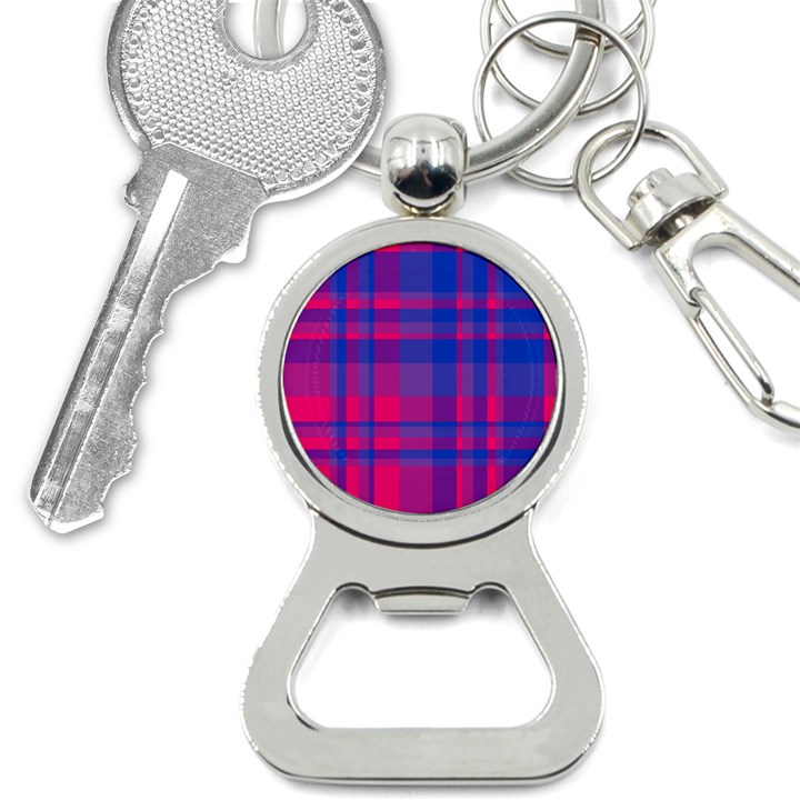 Bisexual plaid Bottle Opener Key Chain