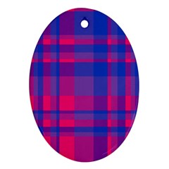 Bisexual Plaid Oval Ornament (two Sides) by NanaLeonti