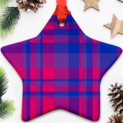 Bisexual Plaid Star Ornament (two Sides)