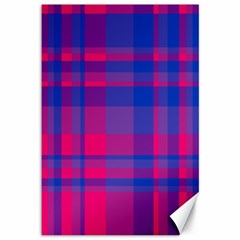 Bisexual Plaid Canvas 12  X 18  by NanaLeonti