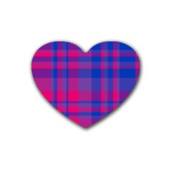 Bisexual Plaid Rubber Coaster (heart)  by NanaLeonti