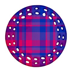 Bisexual Plaid Ornament (round Filigree) by NanaLeonti