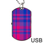 Bisexual plaid Dog Tag USB Flash (One Side) Front