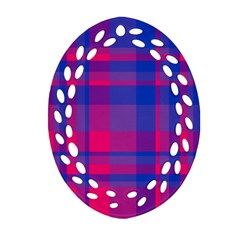 Bisexual Plaid Ornament (oval Filigree) by NanaLeonti