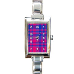 Bisexual Plaid Rectangle Italian Charm Watch by NanaLeonti