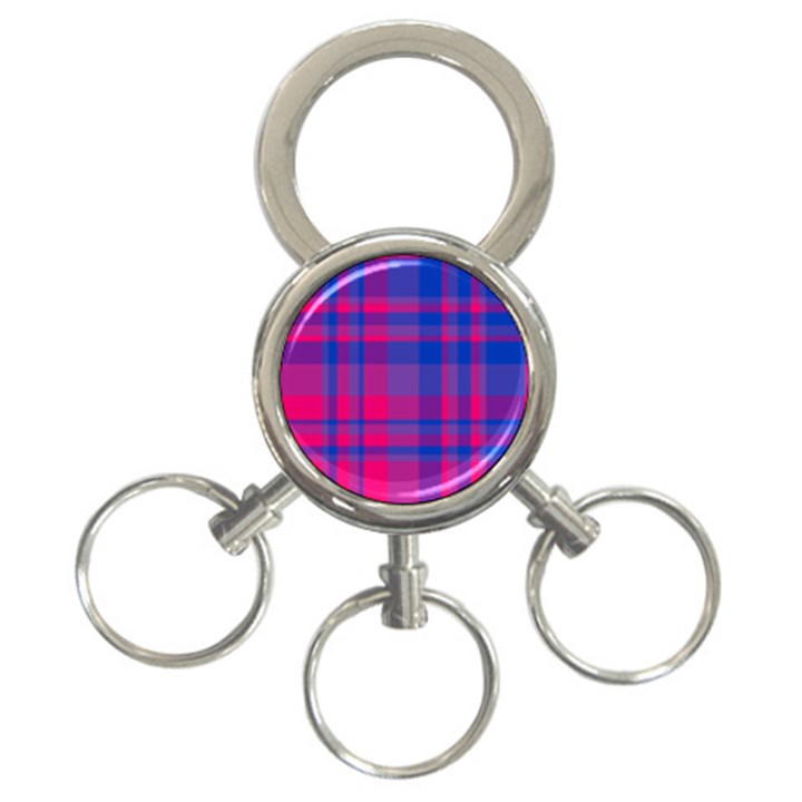 Bisexual plaid 3-Ring Key Chain