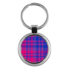 Bisexual Plaid Key Chain (round)