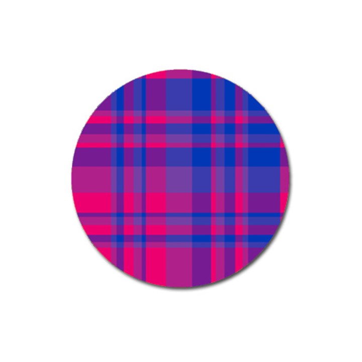 Bisexual plaid Magnet 3  (Round)