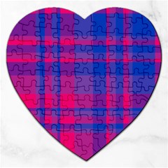 Bisexual Plaid Jigsaw Puzzle (heart) by NanaLeonti