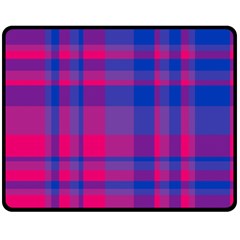 Bisexual Plaid Fleece Blanket (medium)  by NanaLeonti